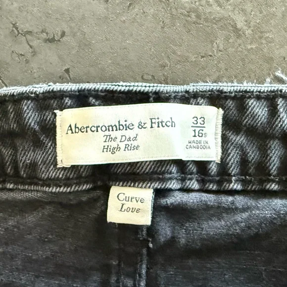Abercrombie & Fitch Dark Wash Dad High Rise Curve Love Denim Jeans